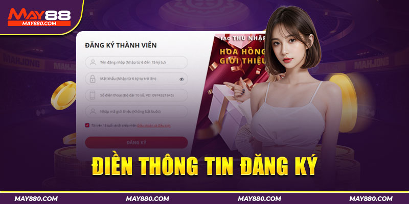 Điền đầy đủ thông tin vào các trường trống trong biểu mẫu nhà cái cung cấp